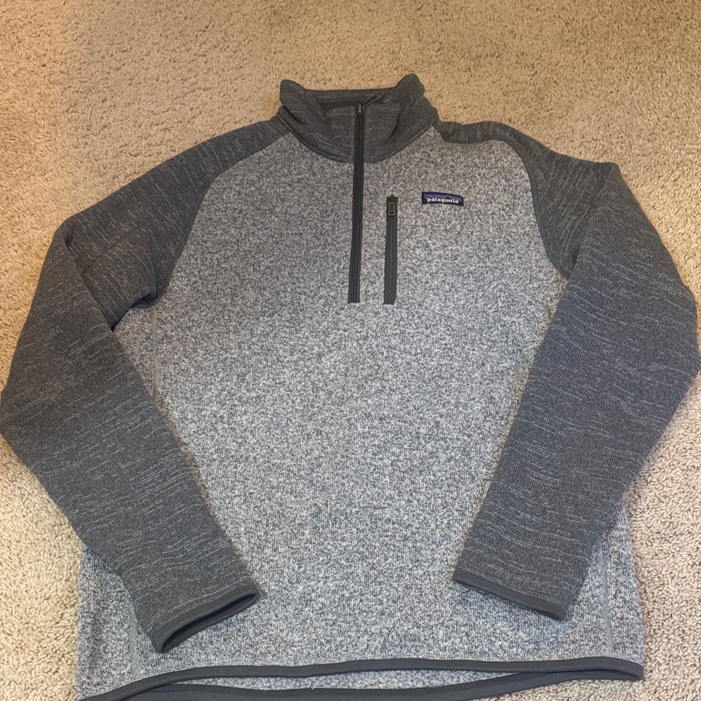 Patagonia Men’s Better Sweater Gray Heathered Quarter-Zip Pullover
